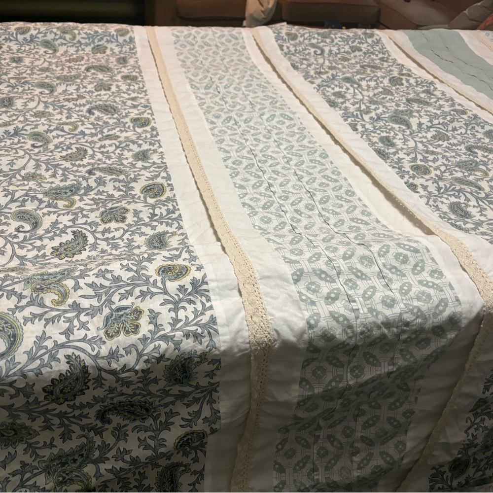 Madison Park-Stella-duvet cover-color block mint paisley print/bonus sha… - Picture 9 of 15